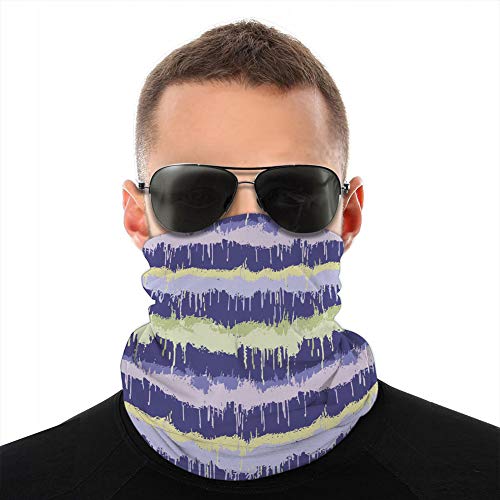 Cubierta de bufanda de cuello de tubo Cubierta de fiesta de protección UV al aire libre Goteo de tinta Rayas teñidas Fondo abigarrado Cubierta de bufanda de pasamontañas