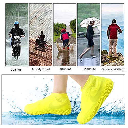 Cubierta del Zapato, Cubrecalzado, Cubierta del Zapato Impermeable, Funda de Silicona para Zapatos con Suela Antideslizante, Lavable Cubierta del Zapato Reutilizable Para Días de Lluvia y Nieve-M