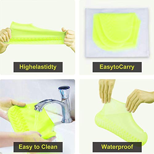 Cubierta del Zapato, Cubrecalzado, Cubierta del Zapato Impermeable, Funda de Silicona para Zapatos con Suela Antideslizante, Lavable Cubierta del Zapato Reutilizable Para Días de Lluvia y Nieve-M