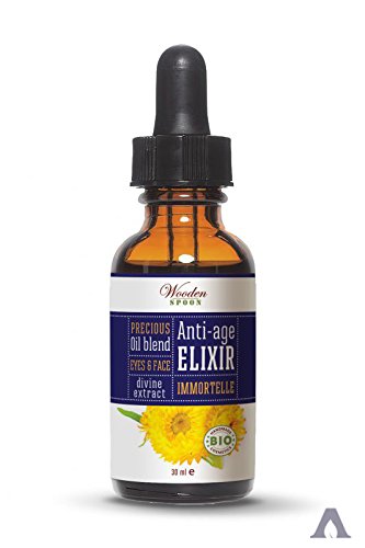 Cuchara de madera orgánica Serum Rejuvenecedor | Extracto 30 ml Immortelle Anti-Aging Elixir Aceite de Escaramujo Romero Extracto immoretelle aceite juventud aceite