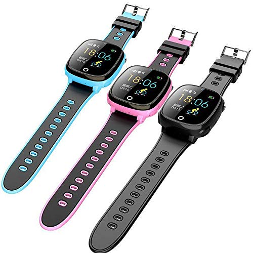 CUHAWUDBA Hw11 - Reloj inteligente para niños, antipérdidas, reloj inteligente con control de llamada, resistente al agua, color negro