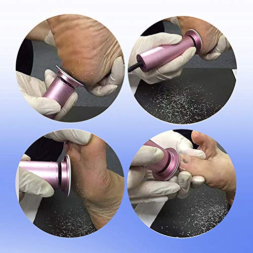 Cuidado eléctrico de los pies, máquina portátil para pulir pies de pedicura, papel de lija de reemplazo 60, eliminar callos, grietas, piel seca y muerta, pies suaves (Pink)