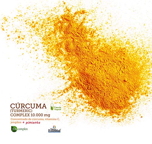 Cúrcuma complex 10.000 mg con extractos seco de cúrcuma, jengibre, pimienta negra y vitamina C 60 cápsulas vegetales (Pack 2 unid.)