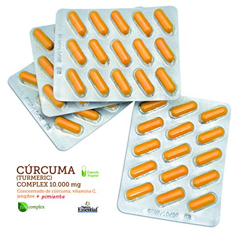 Cúrcuma complex 10.000 mg con extractos seco de cúrcuma, jengibre, pimienta negra y vitamina C 60 cápsulas vegetales (Pack 2 unid.)