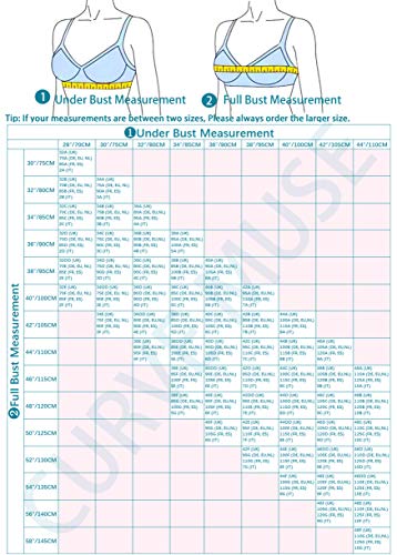 Curve Muse Sujetador de algodón sin Hilos de Talla Grande para Mujer con cordón Superior - Paquete de 2 -Armada, gris-105D