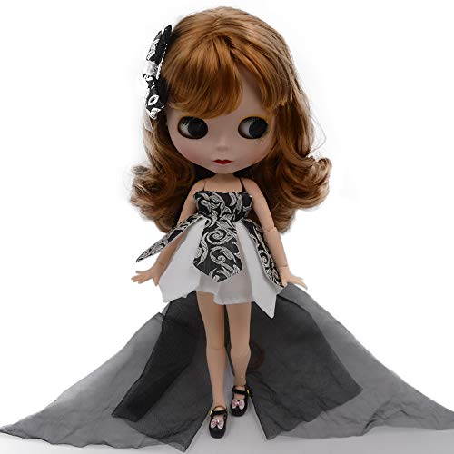 CUTEBEE 1/6 BJD Doll is Similar to Neo Blythe, 4-Color Changing Eyes Matte Face and Ball Jointed Body Dolls, 12 Inch Customized Dolls Can Changed Makeup and Dress DIY