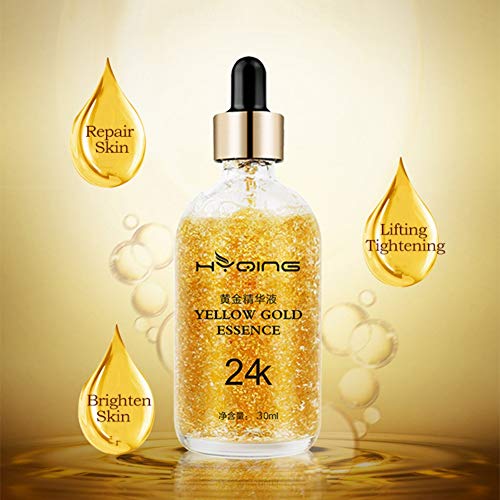 Cutelove Pure 24k Gold Essence Face Serum para hidratar y aclarar la piel, suero antiarrugas y antienvejecimiento