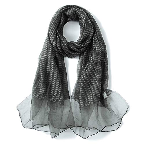 CXBHB Primavera y otoño e invierno nuevas bufandas de mujer color liso bufanda de seda hueca chal de doble uso