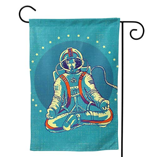 Cy-ril Astronaut Blue Zen Art Bandera de Bienvenida Decoraciones Hogar Casa Jardín Patio Decoración 12.5 'X 18'