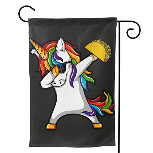 Cy-ril Taco Unicorn Rainbow Cool Bienvenido Bandera Decoraciones Hogar Casa Jardín Patio Decoración 12.5 'X 18'