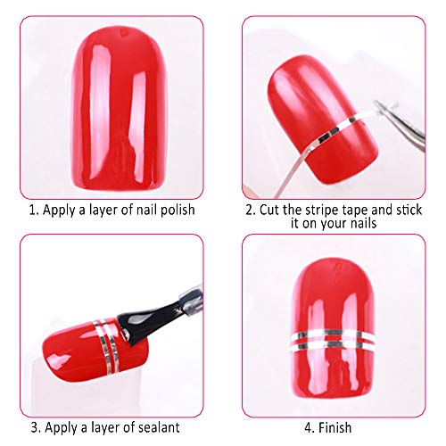 Dadabig 60pcs Arte Decoración Uñas Pegatinas de Línea de Uñas Cintas Uñas Decoracion Cinta de Línea de Uñas para Decoración de Uñas Diseño Arte de Uñas Multicolor (30 estilos)