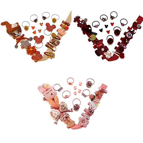 Daesar 24PCS Horquillas Pelo Niña Pinzas Niña Gomas Pelo Niña Bebe Pinza de Pelo Niña con Tela Accesorios para el Pelo Niñas Rosa