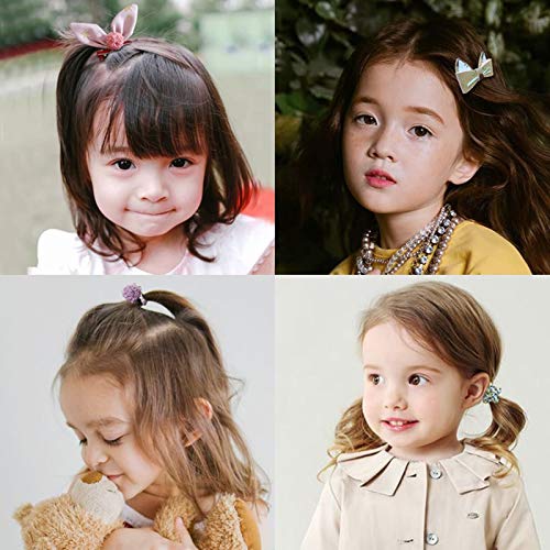 Daesar 24PCS Horquillas Pelo Niña Pinzas Niña Gomas Pelo Niña Bebe Pinza de Pelo Niña con Tela Accesorios para el Pelo Niñas Rosa
