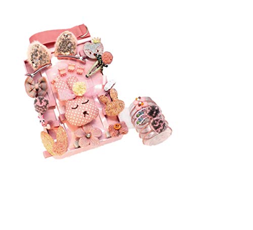Daesar 24PCS Horquillas Pelo Niña Pinzas Niña Gomas Pelo Niña Bebe Pinza de Pelo Niña con Tela Accesorios para el Pelo Niñas Rosa