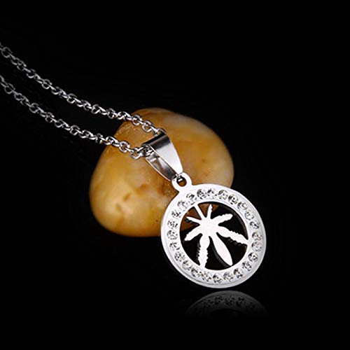 Daesar Colgantes Acero Inoxidable Hombre Estilo 9 Collar para Hombre Collares de Hojas