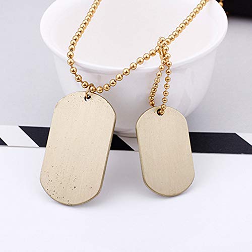 Daesar Collar de Pareja Acero Inoxidable Placa Militar Pulido Grande y Pequeño Collares Pareja Colgantes Goticos