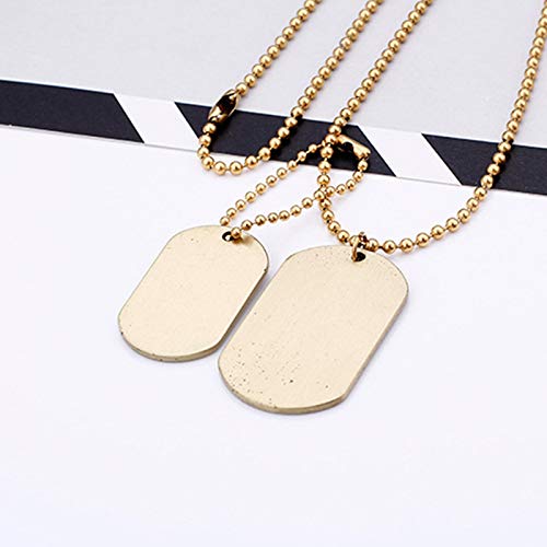 Daesar Collar de Pareja Acero Inoxidable Placa Militar Pulido Grande y Pequeño Collares Pareja Colgantes Goticos