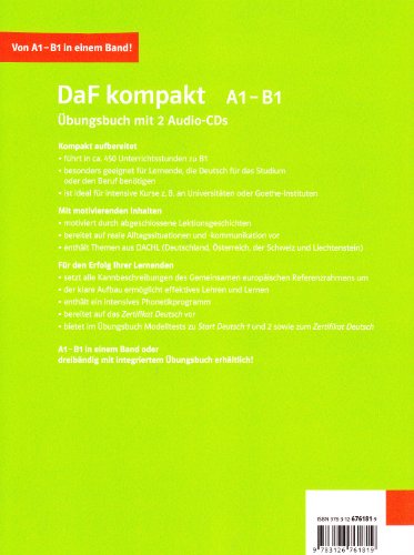 DaF Kompakt - Nivel A1-B1 - Cuaderno de ejercicios + 2 CD (Edición en un solo volumen) (ALL NIVEAU ADULTE TVA 5,5%)