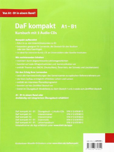 DaF Kompakt - Nivel A1-B1 - Libro del alumno + 3 CD (Edición en un solo volumen) (ALL ADULTE 5.5%)