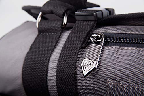 DALSTRONG – Ballistic Series rollo de cuchillos – Premium Ballistic Nylon & parte superior grano bolsa de cuero – 22 ranuras para cuchillos – Interior y trasero con cierre bolsillos