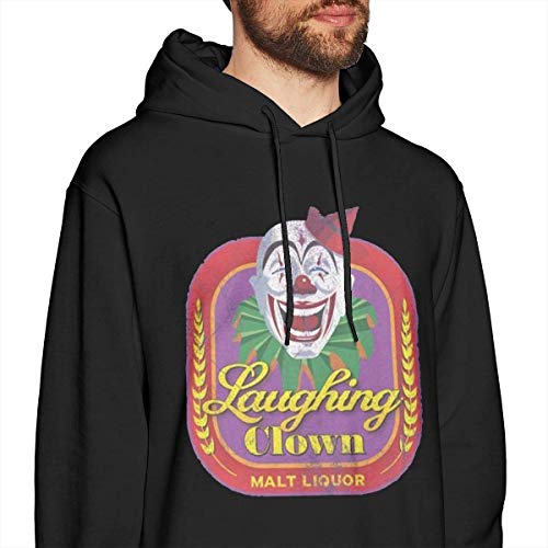 Damilosye Sudadera con Capucha para Hombre Laughing Clown Malt Licor Nordic Winter Personalidad Wild Black S