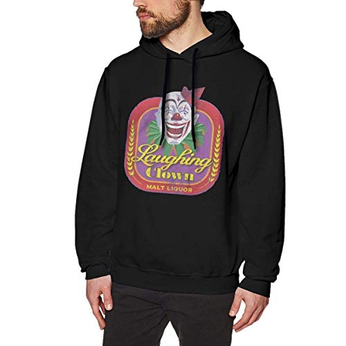 Damilosye Sudadera con Capucha para Hombre Laughing Clown Malt Licor Nordic Winter Personalidad Wild Black S