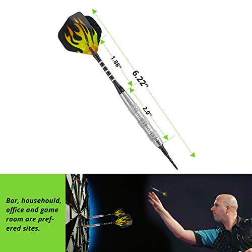 Dardos Diana Electronica(18g), Colourstone Set de 12 Dardos con Punta de plástico para Bar Dianas Electrónicas de Dardos Profesionales