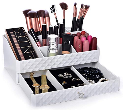 Dawoo Caja de maquillaje blanco caja de cosméticos multifuncionales caja de cosméticos joyería caja de cosméticos caja de cosméticos
