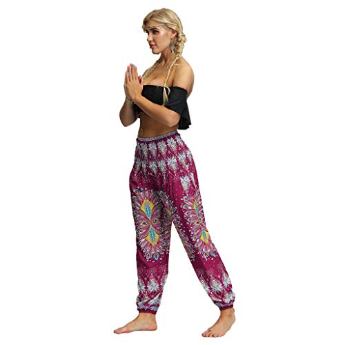 Daysing - Pantalones de Yoga para Mujer, con Cintura Alta, para Mujer, Control del Vientre, Delgados y Ajustados, Pantalones Largos, para Gimnasio, para Correr, etc. Wine-a Talla única