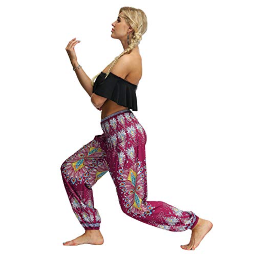 Daysing - Pantalones de Yoga para Mujer, con Cintura Alta, para Mujer, Control del Vientre, Delgados y Ajustados, Pantalones Largos, para Gimnasio, para Correr, etc. Wine-a Talla única