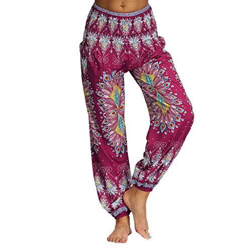 Daysing - Pantalones de Yoga para Mujer, con Cintura Alta, para Mujer, Control del Vientre, Delgados y Ajustados, Pantalones Largos, para Gimnasio, para Correr, etc. Wine-a Talla única