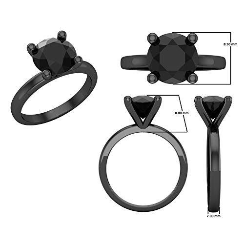 DazzlingRock Collection plata de ley 925 negro, plateado redonda Black diamanre negro