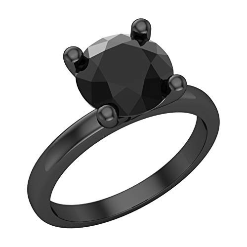 DazzlingRock Collection plata de ley 925 negro, plateado redonda Black diamanre negro