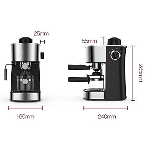 DBSCD Cafetera exprés con vaporera con Bandeja de Goteo, espumador de Leche Incorporado y depósito con Perilla de Control Ajustable, cafetera de 5 Barras y máquina de Capuchino