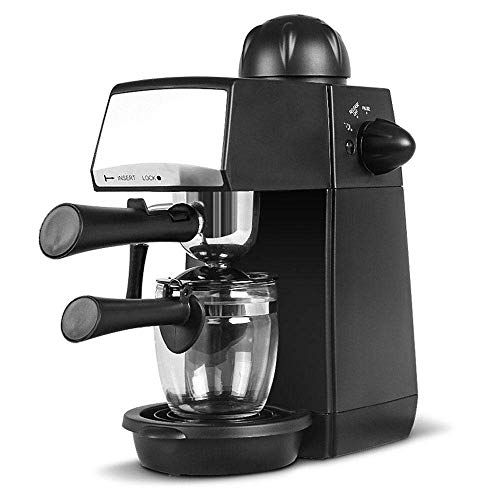 DBSCD Máquina de café exprés y café, semiautomática 2 en 1 combinación de 5 Barras de Capuchino, café con Leche, Taza de Espuma de Leche, Cuchara, Tazas antisabotaje, Incorporado