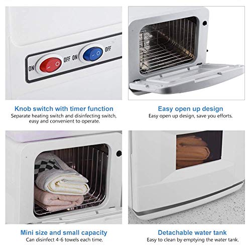 DC HOUSE Mini Calentador de Toallas Gabinete Toalla Caliente Calefacción Esterilizador de esterilización UV para Uso en el baño (130W, 8L)