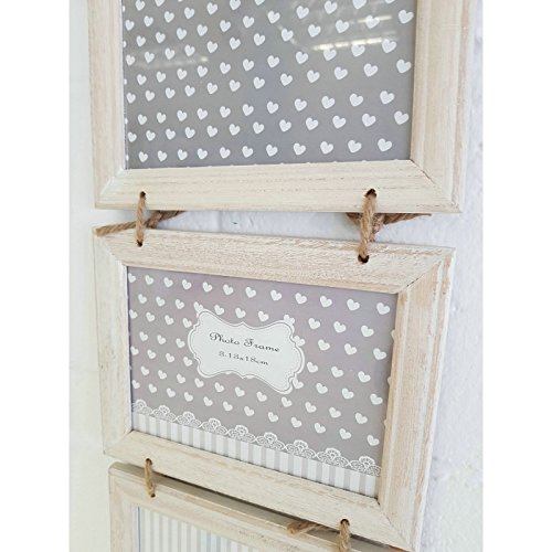 dcasa - Marco de fotos multiple colgante original de madera para 3 fotos 13x18 cm