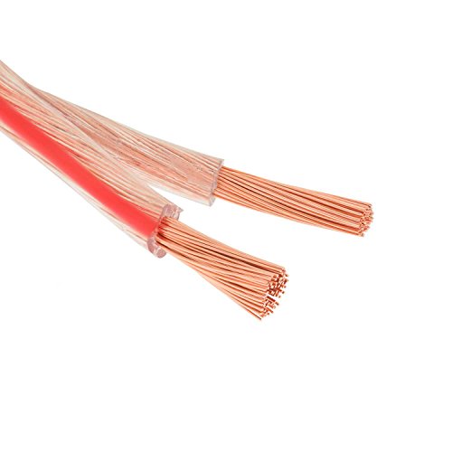 DCSk – 10m - 2 x 2.5mm² - Cable para Altavoces – Cable OFC para Altavoces, Adecuado para Altavoces de Coche, Cobre Puro sin oxígeno 99.99%, Transparente
