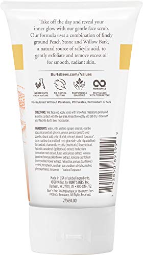 De Burt abejas melocotón y corteza de sauce Deep Pore Scrub (exfoliante para la limpieza profunda de los poros con el melocotón y la corteza de sauce), 110g