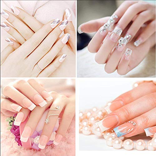 de Uñas Postizas 500 Piezas Uñas Tips Falsa Artificial de Acrílico Puntas de Uñas (Translúcido Natural Francés)