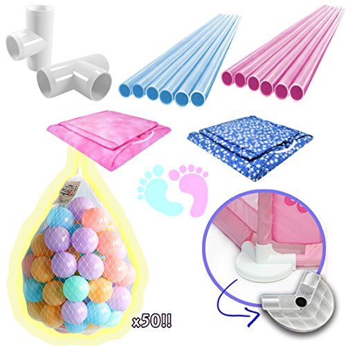 deAO Parque de Juegos Infantil Corralito para Bebé Incluye Bolas de Colores (Hexagonal Rosa)