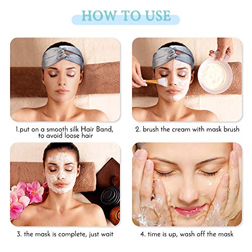 Deciniee 2 Piezas Cepillo para Mascarilla Facial, Cepillo para Mascarilla de Barro Facial de Silicona con Banda para el Cabello, Herramientas Aplicadoras Suaves para Aplicar Barro