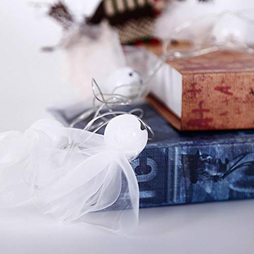 Decoración de luces LED de Halloween atmósfera de terror barra de fiesta fantasma fantasma blanco colgante cadena de luz-blanco