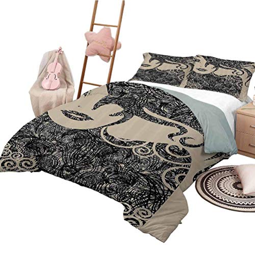 Decoración moderna Funda nórdica Conjunto de edredón Mujer con posando fresca Ondulado Sexy Cabello caliente y vampiro Imagen de maquillaje Imprimir Cómoda ropa de cama Extra ligero y moderno Tamaño d