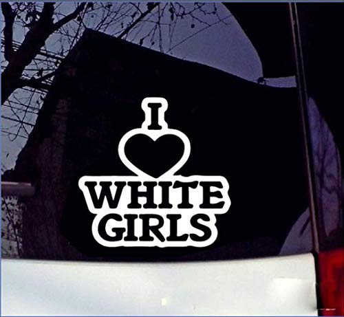 DECTN I Love White Girls Car Paste I Love Beautiful Beauty Car Stickeri White Skin Girl