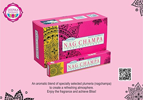 Deepika Nag Champa - Varillas de incienso (15 g/m2, 12 unidades)