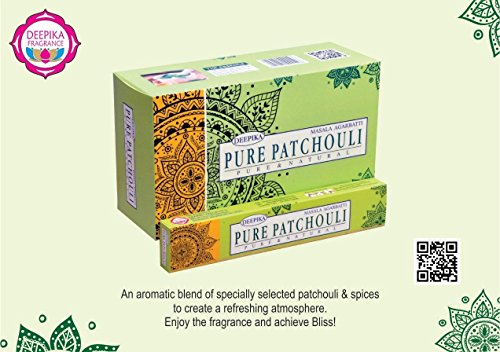Deepika Pure Patchouli - Varillas de Incienso (15 g, 12 Unidades)