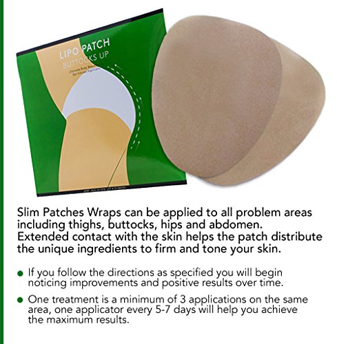 DEFINITIVO nalgas WRAPS, 4 pares (8 parches), envolturas corporales de adelgazamiento de contorno aplicadores para la Mejora de nalgas, solución anti celulitis