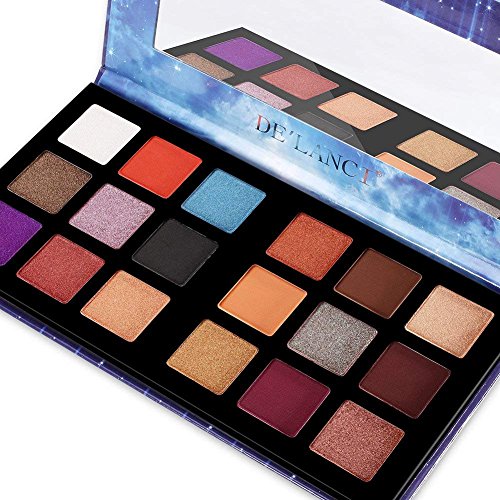 DE'LANCI Eyeshadow Palette 18 colores de sombra de ojos en polvo maquillaje a prueba de agua sombra de ojos altamente pigmentada paleta de cosméticos