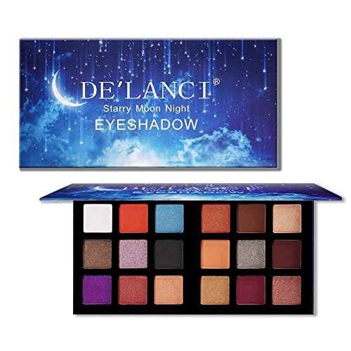 DE'LANCI Eyeshadow Palette 18 colores de sombra de ojos en polvo maquillaje a prueba de agua sombra de ojos altamente pigmentada paleta de cosméticos